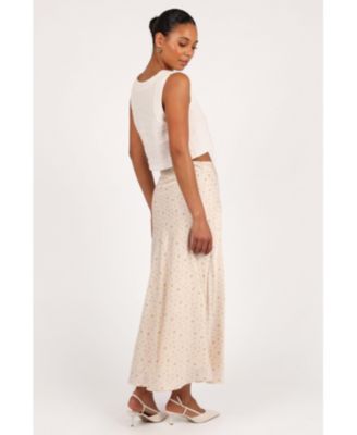 Женская атласная юбка миди Mei с лепестками и пупсом