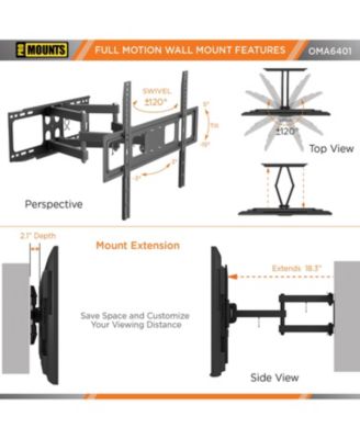 Full Motion TV Wall Mount for TVs 37" to 92" Up to 88 lbs