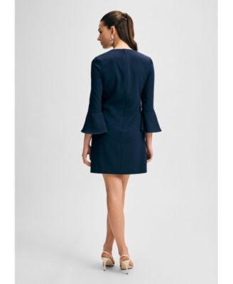 Женское платье Isaac Mizrahi с V-образным вырезом и расклешенными рукавами