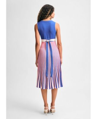 Женское платье-свитер миди в полоску от Isaac Mizrahi