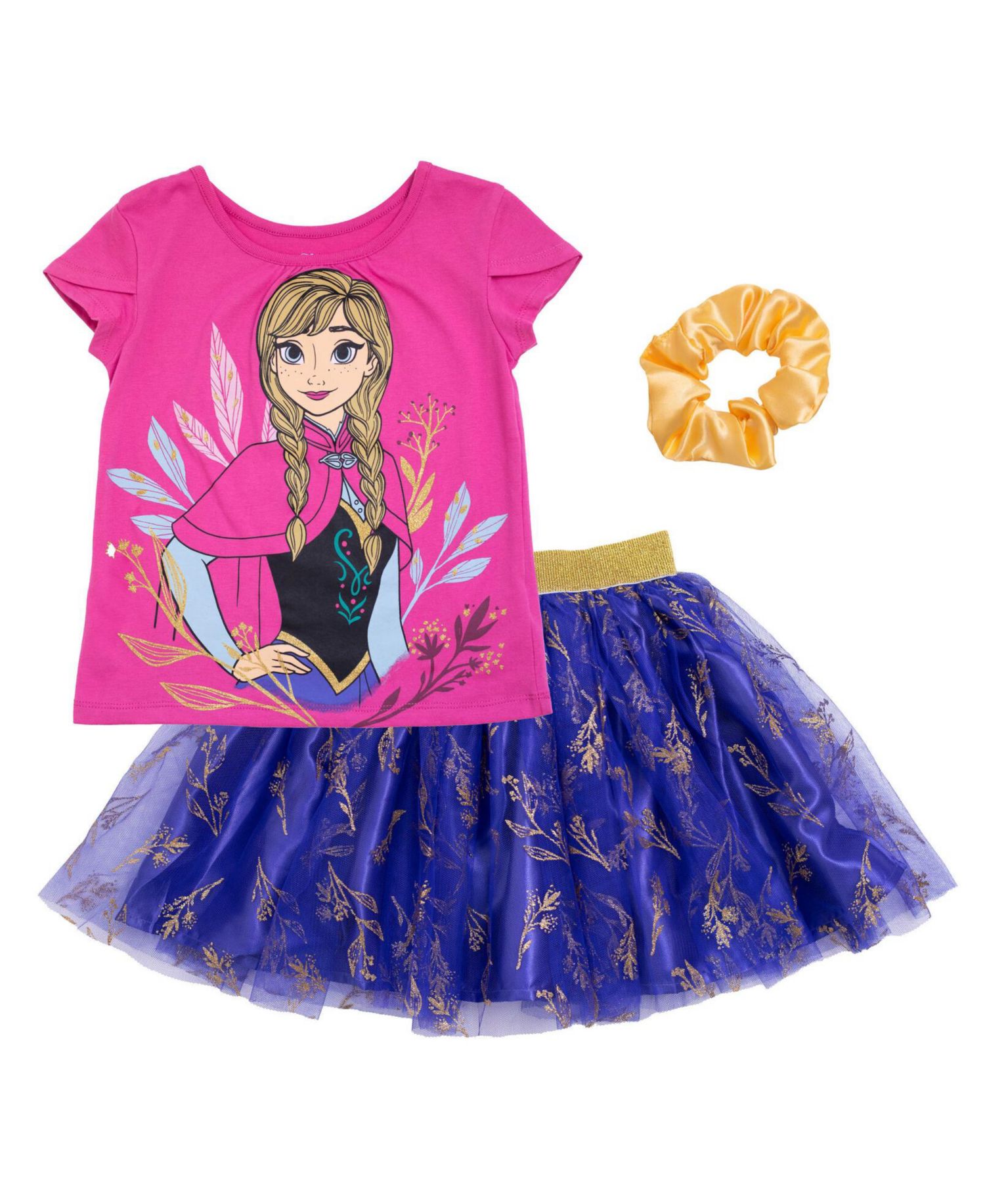 Girls Moana T-Shirt and Tutu Skirt Set with Scrunchie