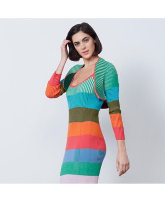 И так далее, женский укороченный кардиган-свитер в цветную клетку Exuberance