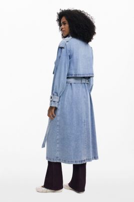 Women's Denim trench coat with belt