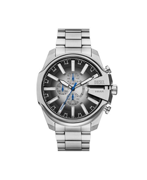 Мужские часы Diesel Mega Chief Slim Quartz Chronograph Silver Stainless Steel, 48mm