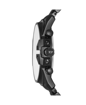 Men's Mega Chief Slim Quartz Chronograph Black Stainless Steel Watch, 48mm