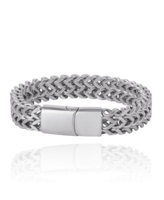 Men's Silver-Tone Woven Chain Bracelet
