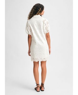 Женское платье-рубашка Isaac Mizrahi с короткими пышными рукавами и завязками на ушках