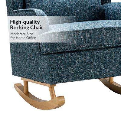   Standard Size   Fabric Upholstery  Modern Rocking Design, Solid Wood Legs  Rocking Chair