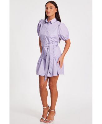 Женское платье-рубашка из хлопка с бриллиантовой отделкой QUIZ для женщин