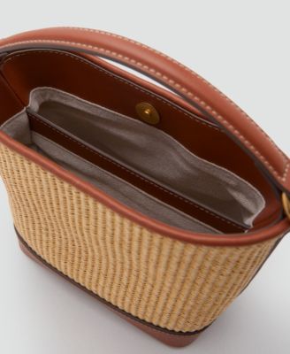 Women's Buckle Detail Canvas Bucket Bag