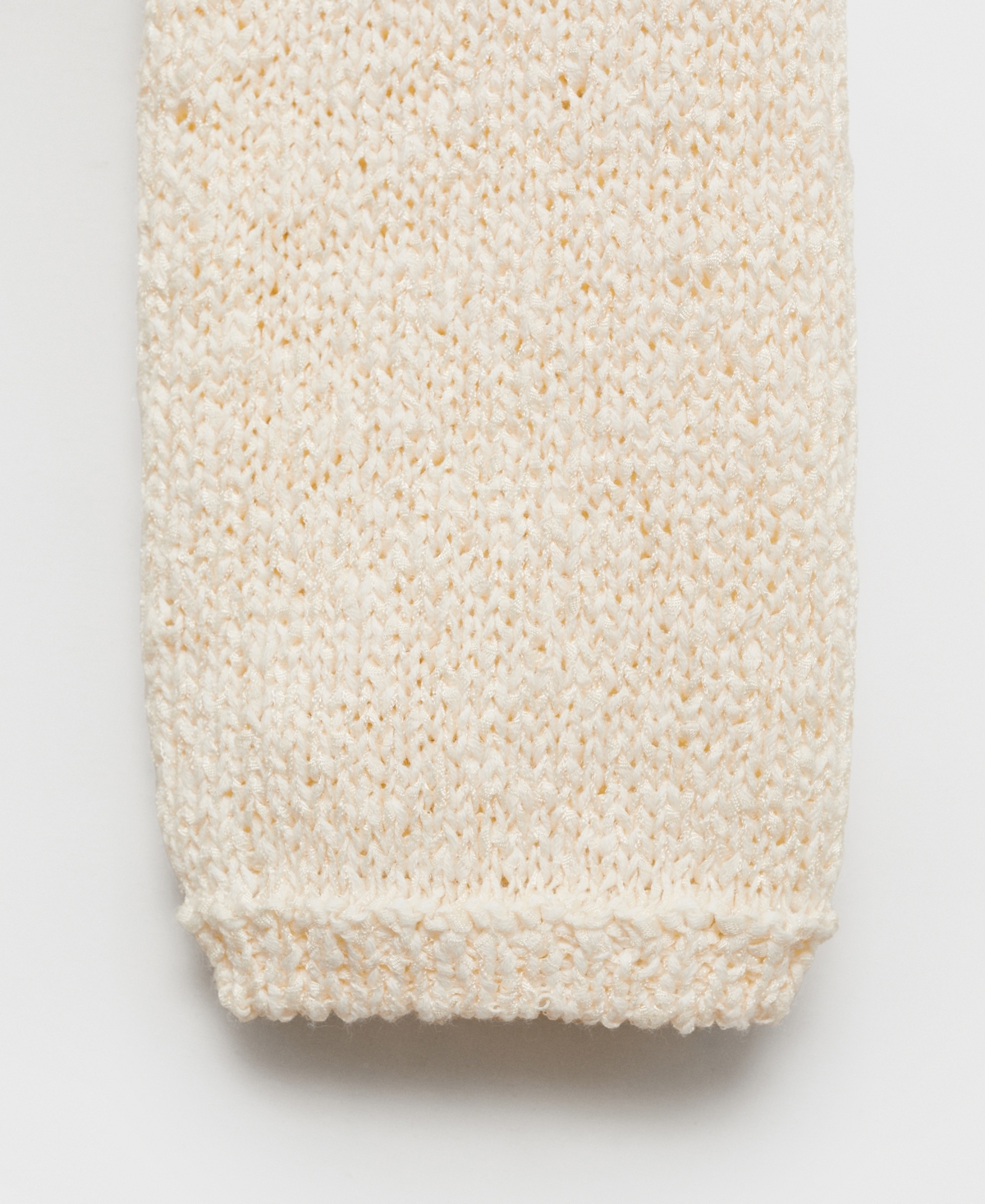 Mango Women's Round-neck Crochet Sweater In Ecru