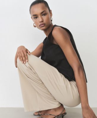 Women's Elastic Waist Wide Leg Trousers