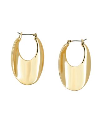 Sculpted Oval Hoop Earrings