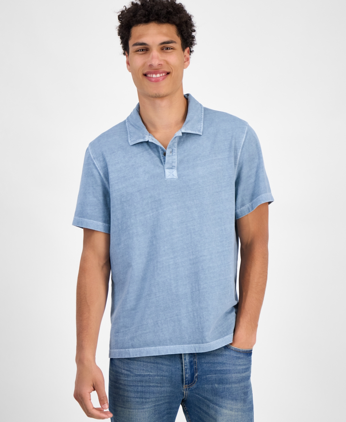 Sun + Stone Men's Sun Faded Short Sleeve Polo Shirt, Exclusively At Macy's