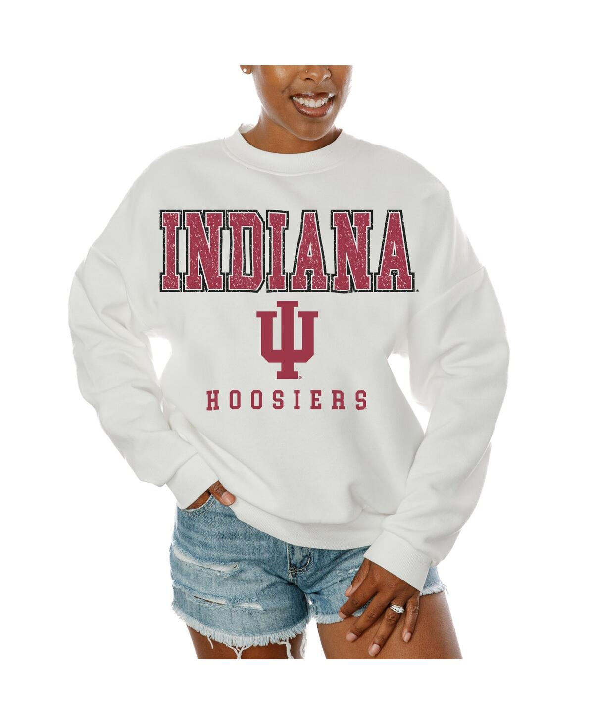 Women's White Indiana Hoosiers Freestyle Fleece Pullover Sweatshirt - White