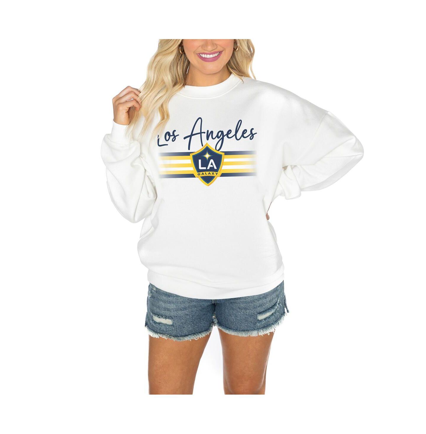 Женская толстовка Gameday Couture White LA Galaxy Matchday Crewneck Drop Shoulder — фото 1