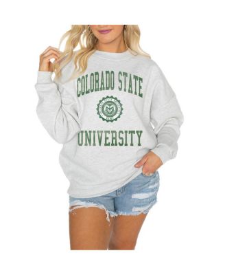 Gameday Couture - Women's Steel Colorado State Rams Good Vibes Premium Fleece Drop Shoulder Pullover Sweatshirt