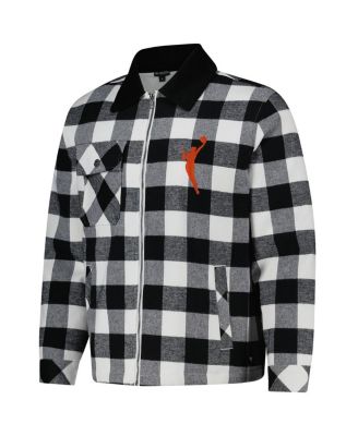 Men's and Women's Black/White WNBA Gear Flannel Full-Zip Shacket