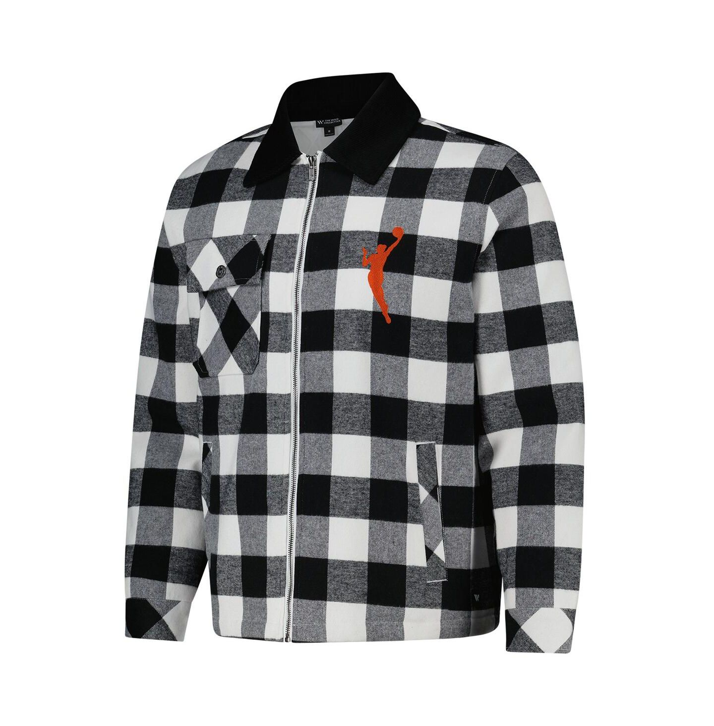 Куртки The Wild Collective Black/White WNBA Gear Flannel Full-Zip Shacket — фото 3