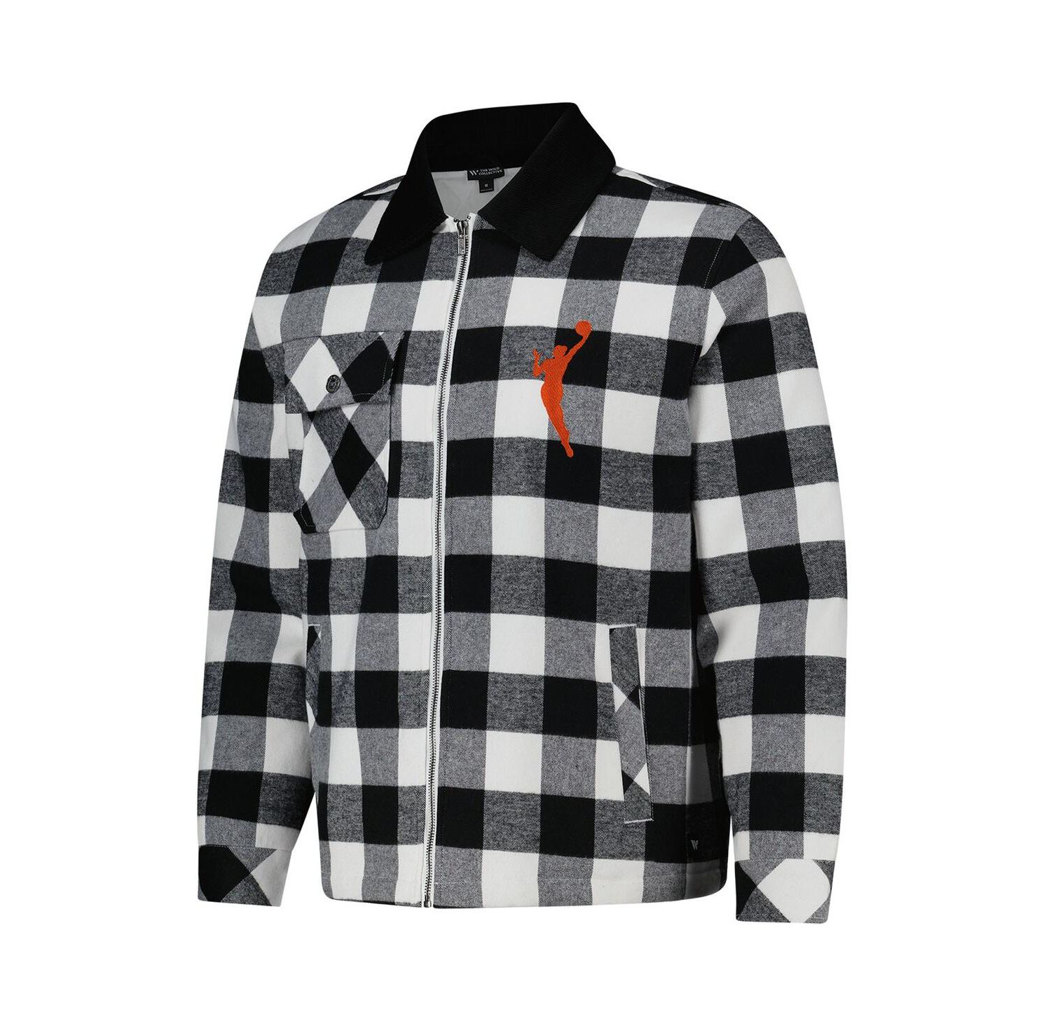 Men's and Women's Black/White WNBA Gear Flannel Full-Zip Shacket