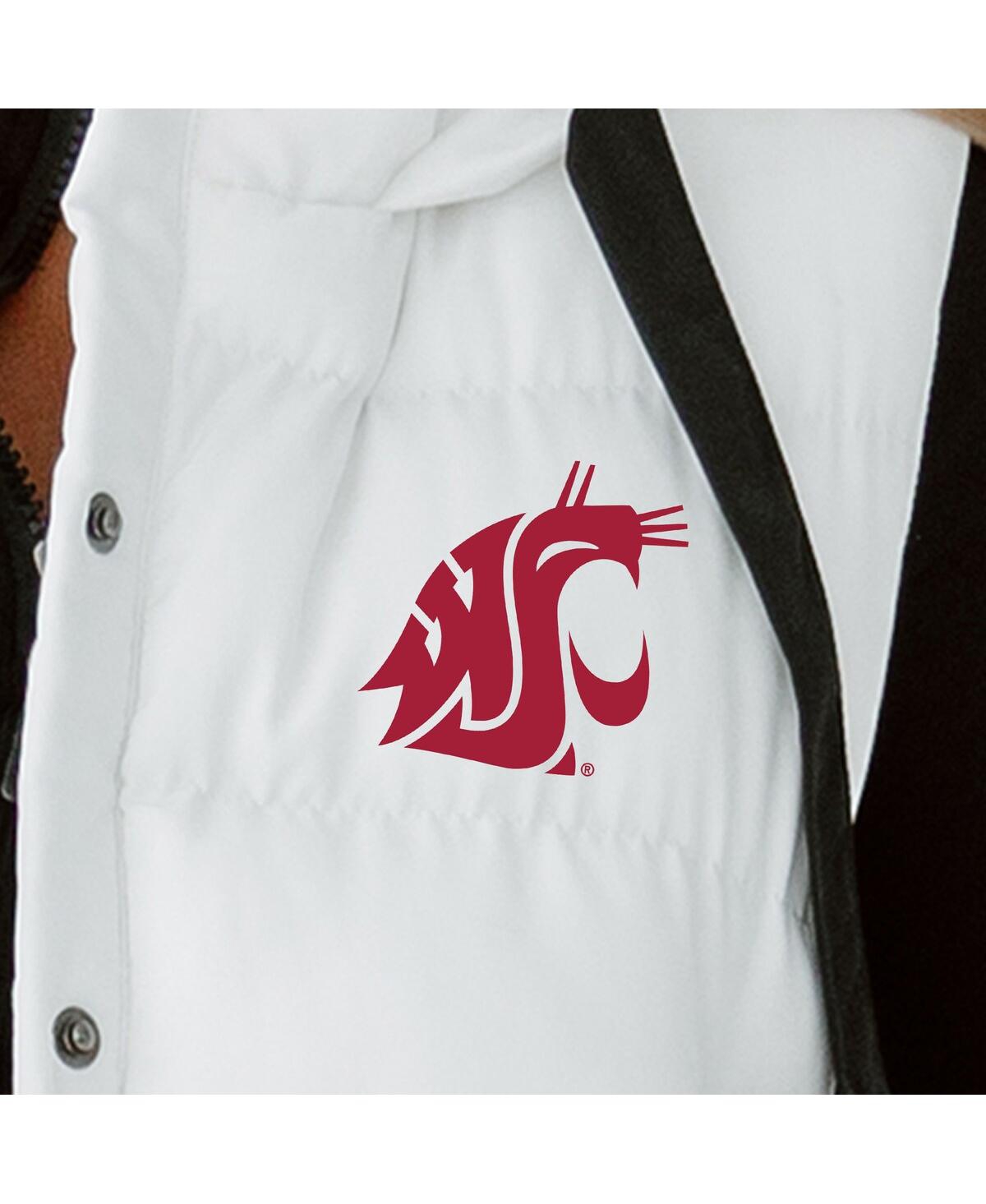 Gameday Couture Women's White Washington State Cougars Hooded Full-Snap Puffer Vest