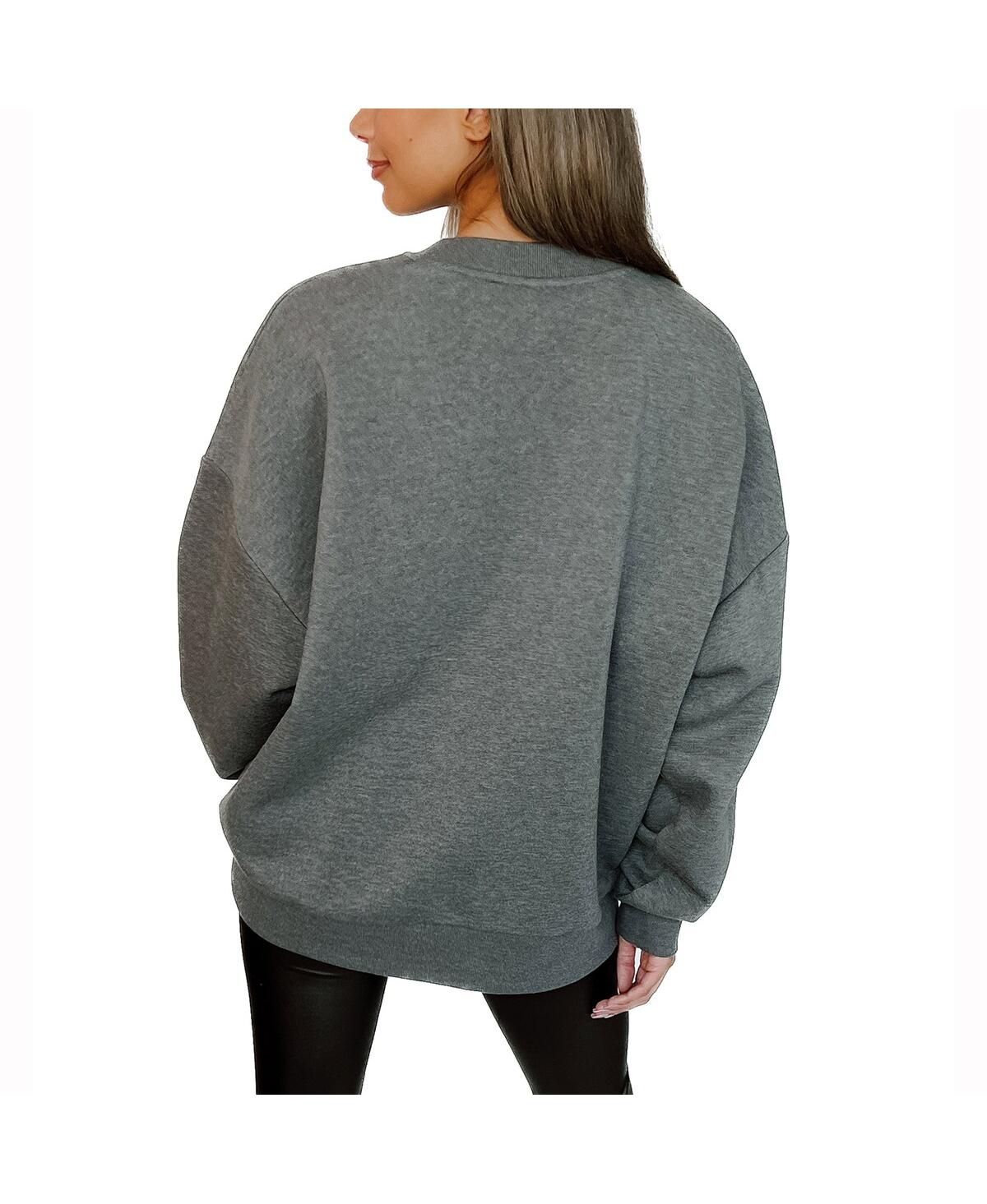 Gameday Couture Women's Charcoal Uconn Huskies Premium Fleece Drop Shoulder Pullover Sweatshirt In Charcoal