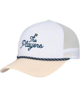 Barstool Golf - Men's&nbsp;White/Tan THE PLAYERS Nailhead Canvas Rope Adjustable Hat