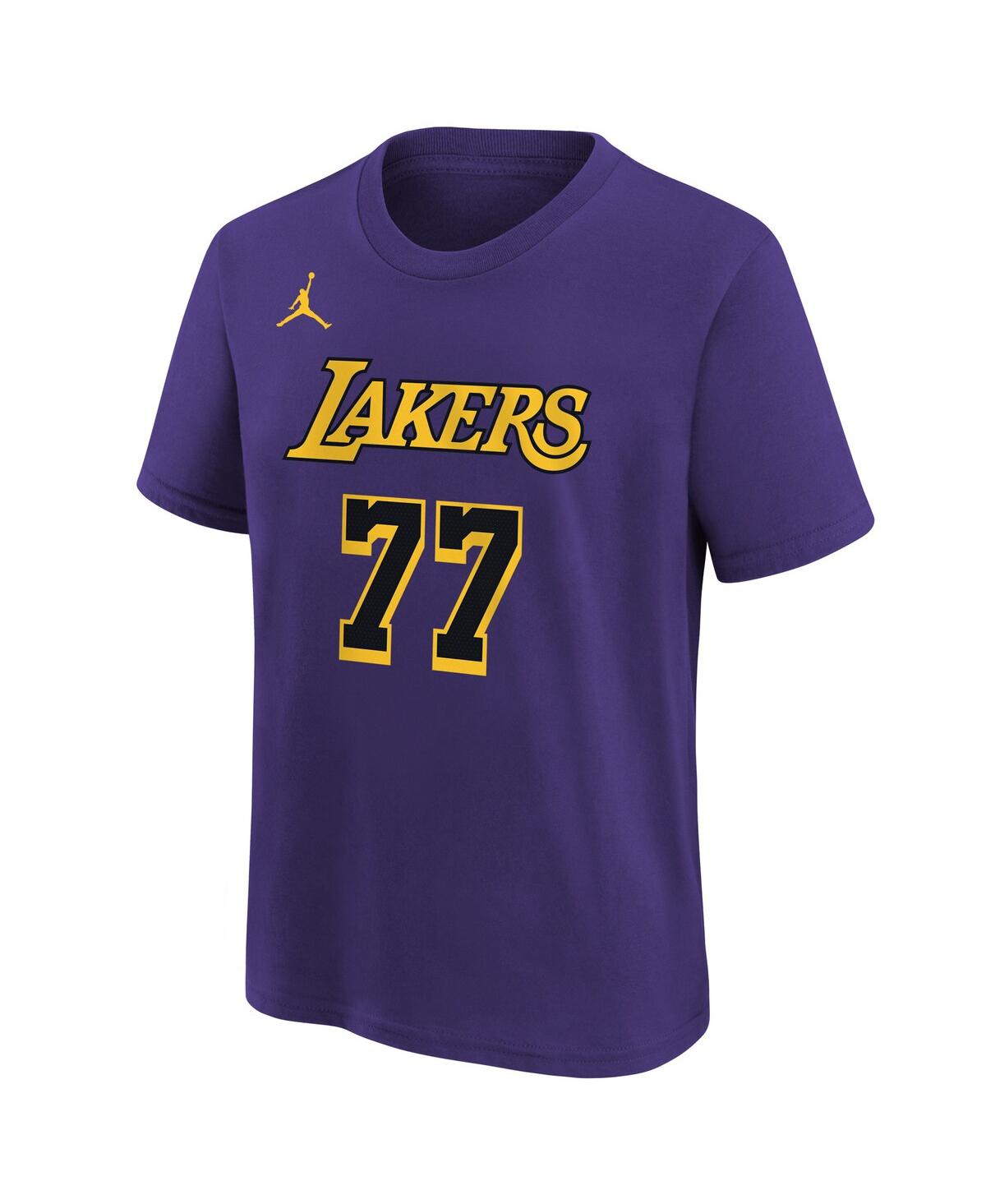 Jordan Big Boys And Girls Luka Doncic Purple Los Angeles Lakers Statement Edition Name Number T-shirt In Purple