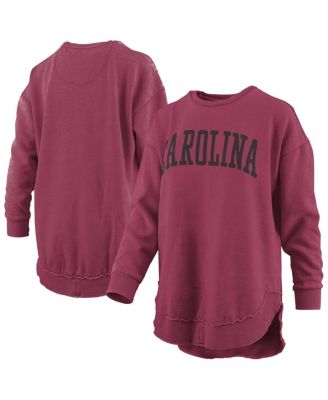 Pressbox - Women's Garnet South Carolina Gamecocks Melange Poncho Vintage Fleece Long Sleeve Pullover Sweatshirt