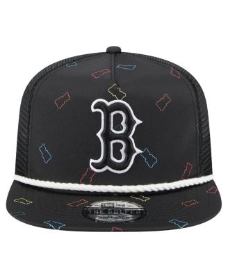 Men's Black Boston Red Sox Gummy Golfer Trucker Adjustable Hat