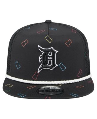Men's Black Detroit Tigers Gummy Golfer Trucker Adjustable Hat