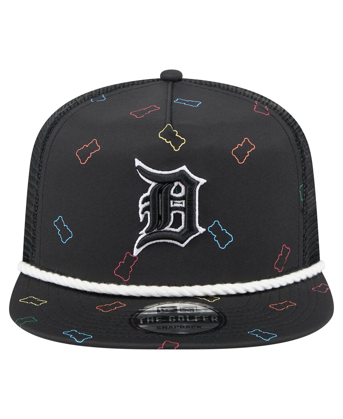 New Era Men's Black Detroit Tigers Gummy Golfer Trucker Adjustable Hat In Black
