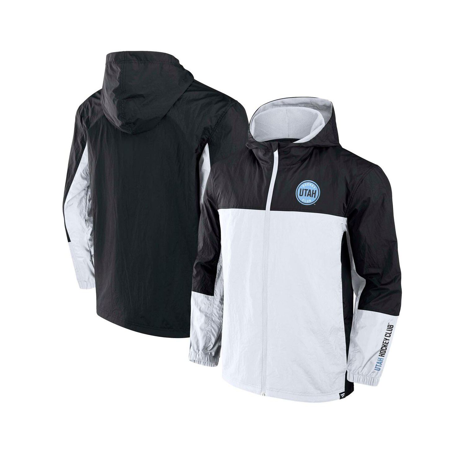 Men's Black Utah Hockey Club Crash the Net Full-Zip Hoodie Jacket
