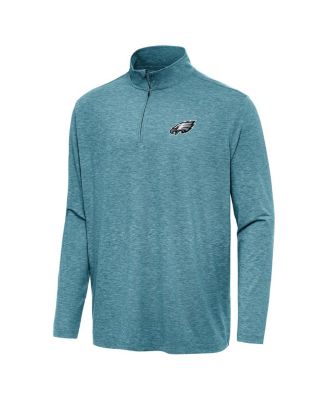 Antigua - Men's Heather Midnight Green Philadelphia Eagles Hunk Quarter-Zip Jacket