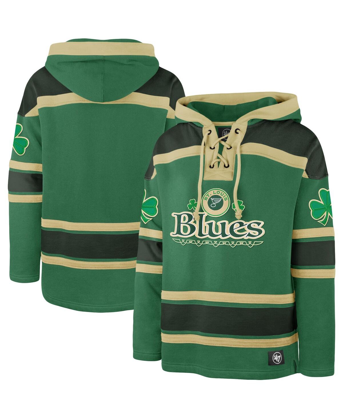Shop 47 Brand Men's Kelly Green St. Louis Blues St. Patrick's Day Mclucky Superior Lacer Pullover Hoodie
