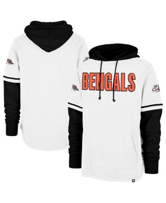 '47 Brand - Men's White Cincinnati Bengals Throwback Shortstop Pullover Hoodie