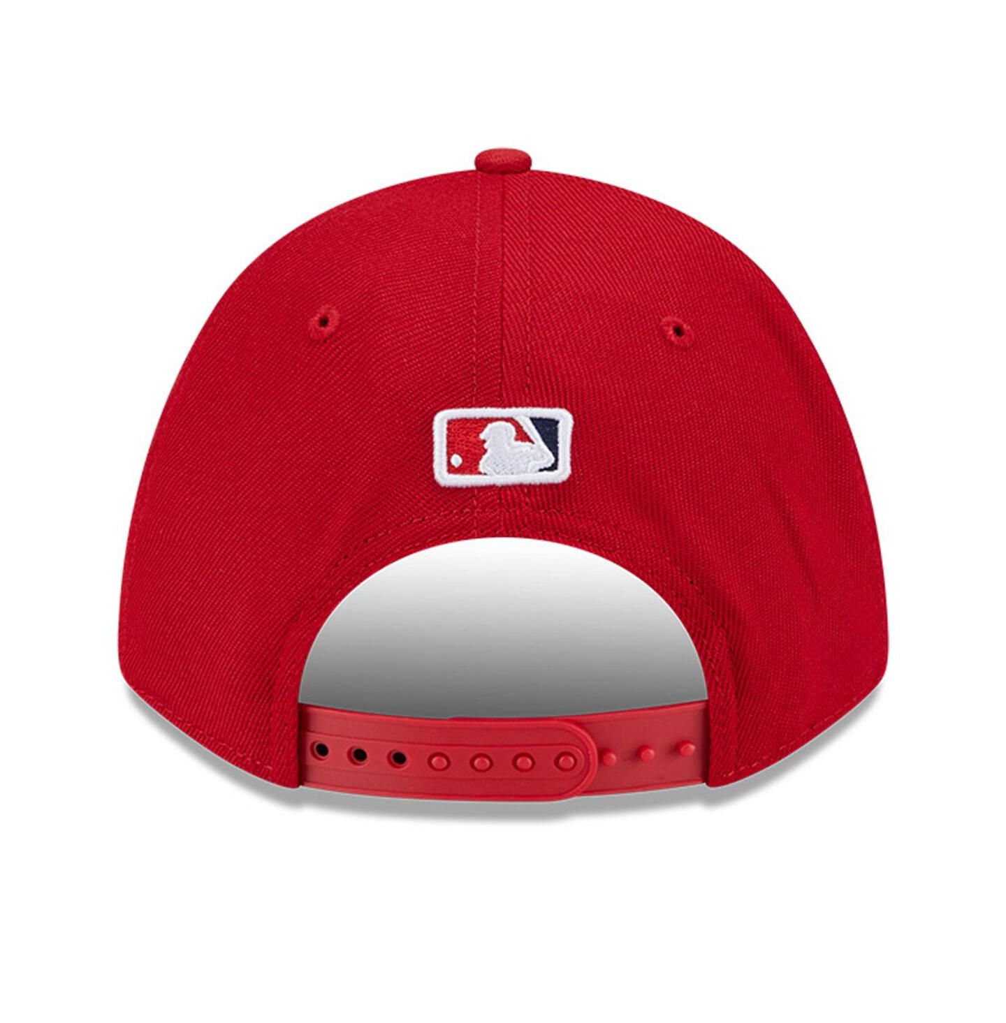 Мужская кепка New Era Red Los Angeles Angels Player Replica 9FORTY Adjustable Hat — фото 3