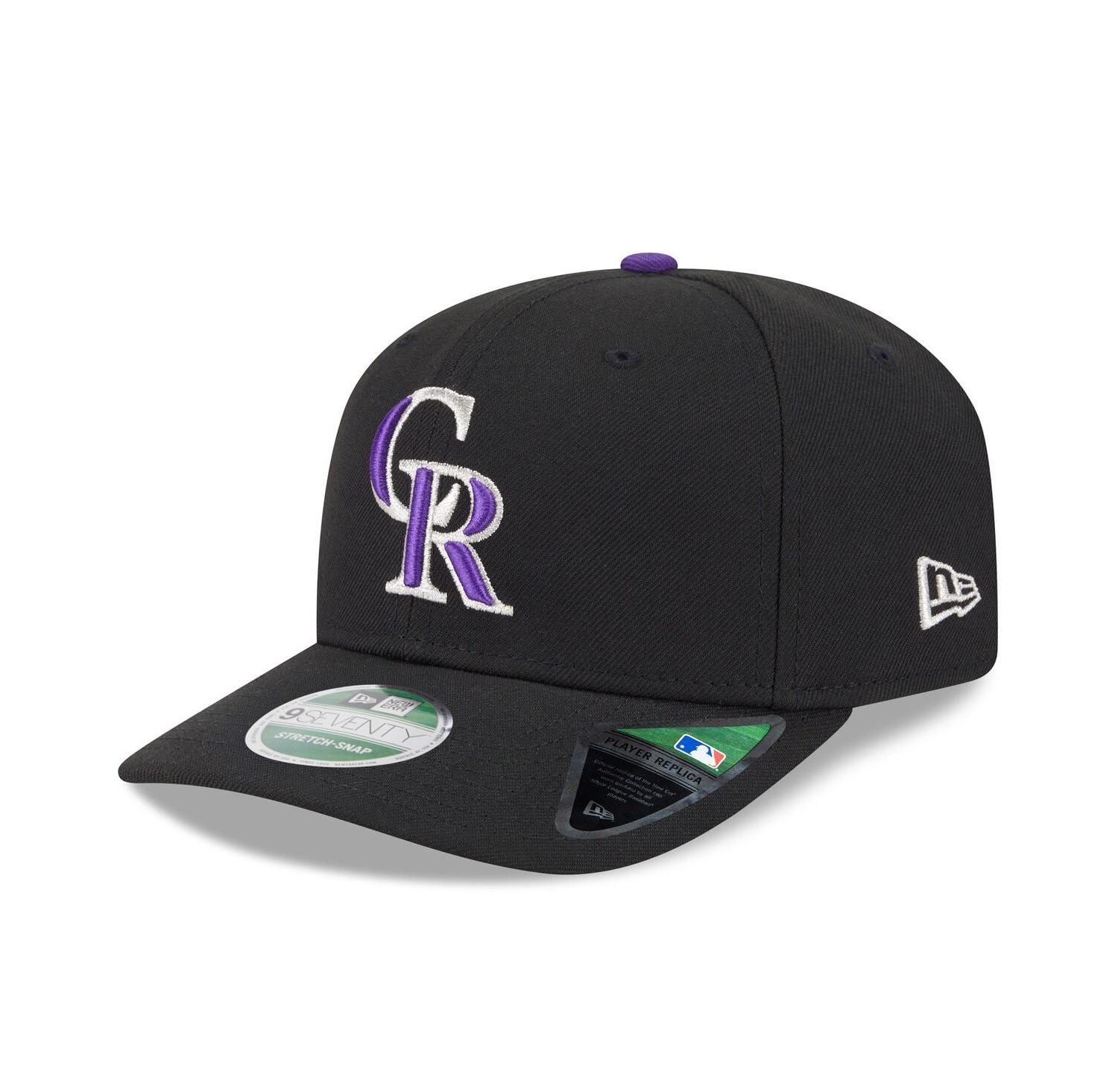 Men's Black Colorado Rockies Player Replica 9SEVENTY Adjustable Hat