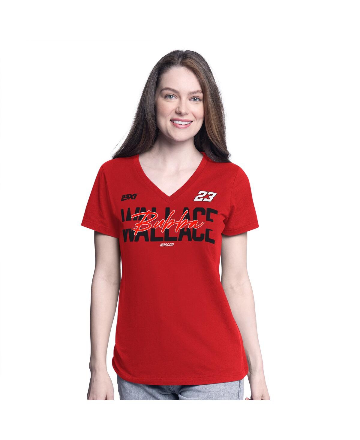 Women's Red Bubba Wallace Batter Up V-Neck T-Shirt - Red