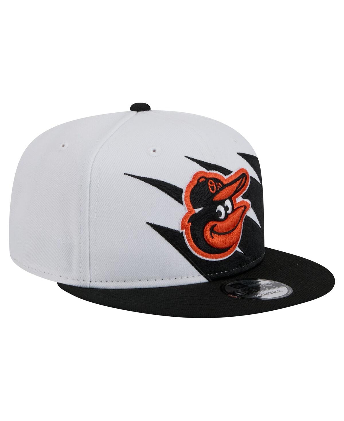 NEW ERA MEN'S BLACK/WHITE BALTIMORE ORIOLES JAGGED 9FIFTY SNAPBACK HAT 