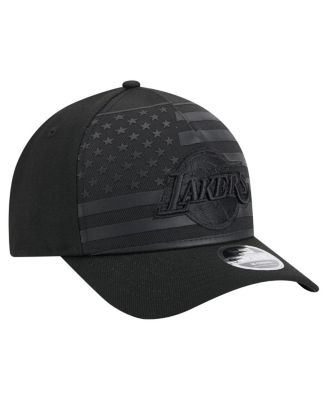 Men's Black Los Angeles Lakers Game Day Flag A-Frame 9FORTY Adjustable Hat
