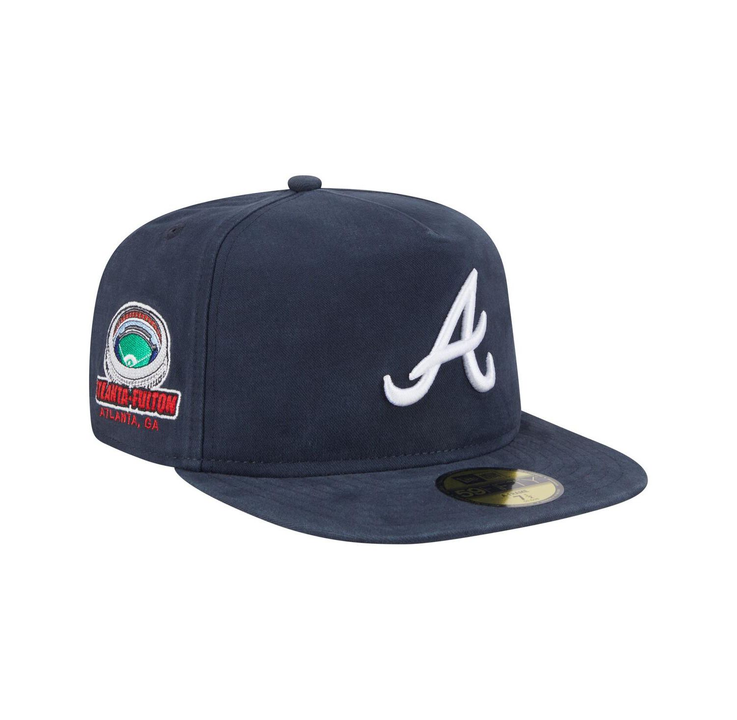 Men's Navy Atlanta Braves Championship Side Flag A-Frame 59FIFTY Fitted Hat