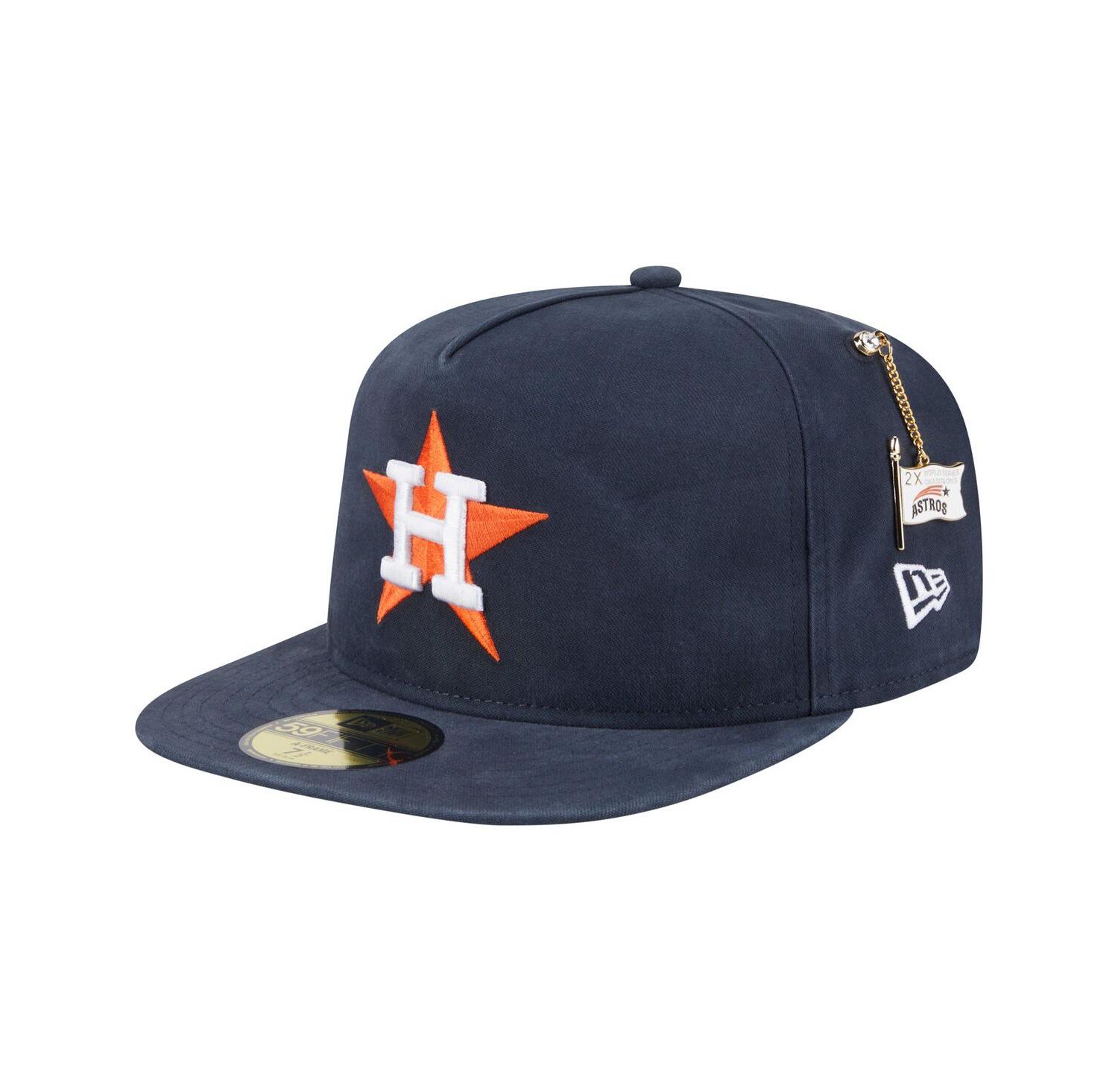 Men's Navy Houston Astros Championship Side Flag A-Frame 59FIFTY Fitted Hat