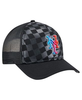 Men's Black New York Mets Gradient 9FORTY A-Frame M-Crown Trucker Adjustable Hat