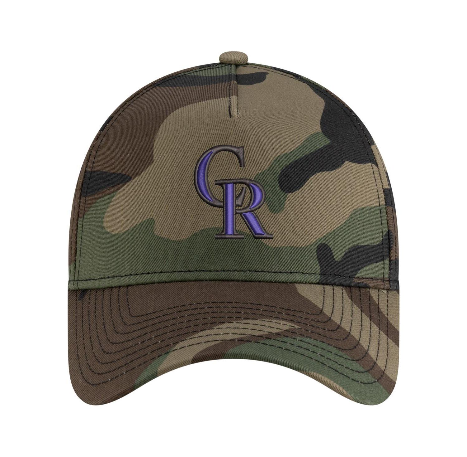 Men's Camo Colorado Rockies Woodland Team Pop 9FORTY A-Frame Adjustable Hat