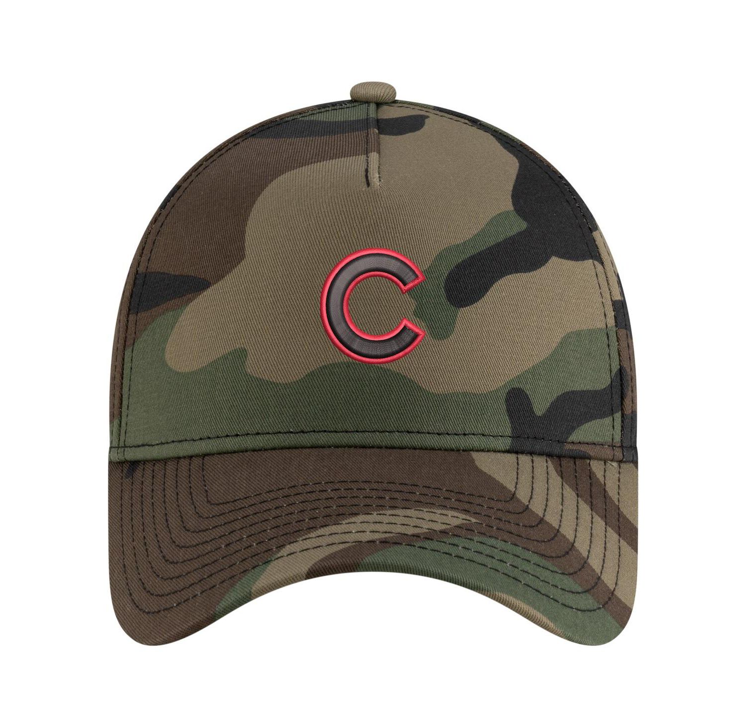 Men's Camo Chicago Cubs Woodland Team Pop 9FORTY A-Frame Adjustable Hat