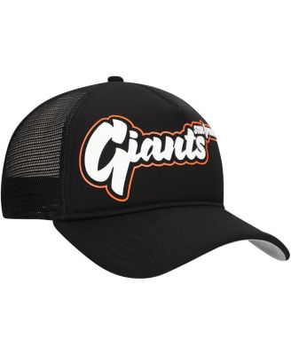 Men's Black San Francisco Giants Retro Bold A-Frame Trucker 9FORTY Adjustable Hat