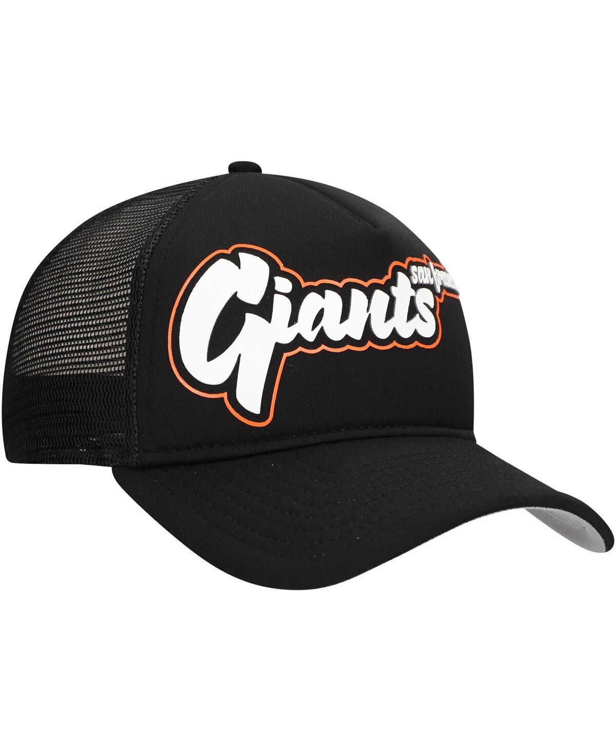 NEW ERA MEN'S BLACK SAN FRANCISCO GIANTS RETRO BOLD A-FRAME TRUCKER 9FORTY ADJUSTABLE HAT 
