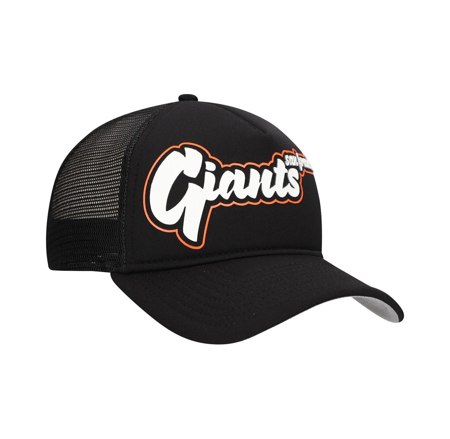 Men's Black San Francisco Giants Retro Bold A-Frame Trucker 9FORTY Adjustable Hat