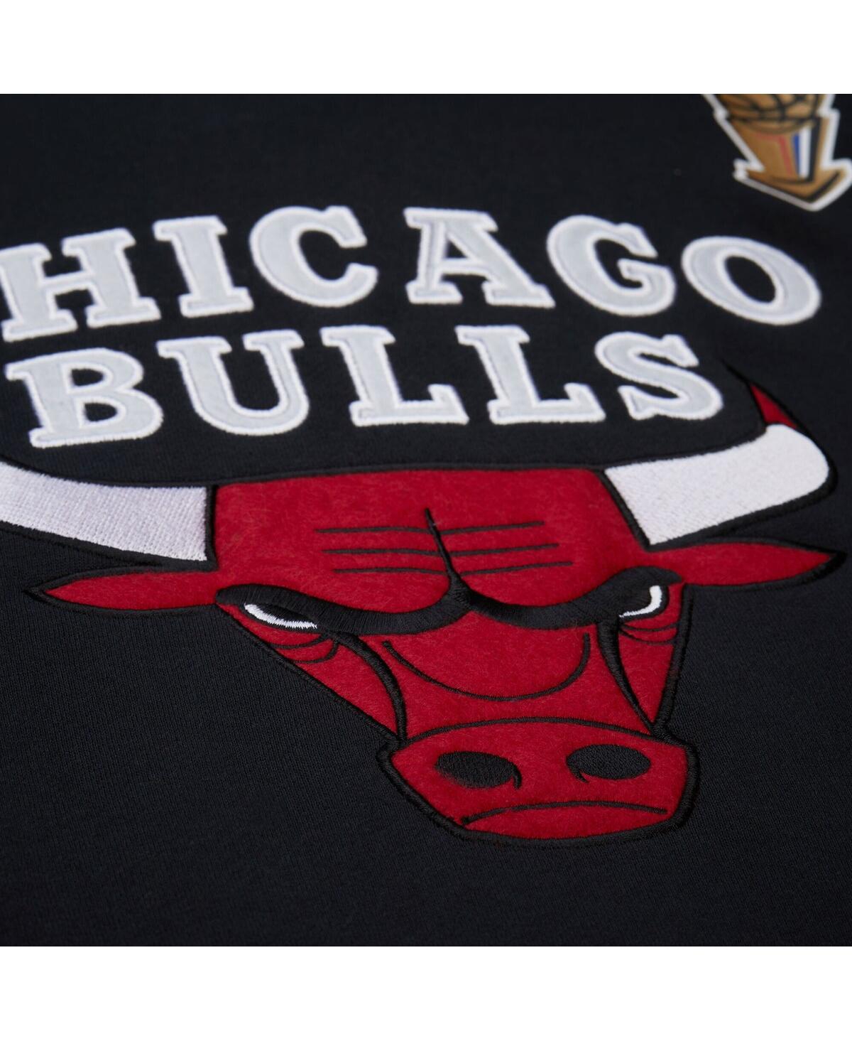 Mitchell & Ness Black Chicago Bulls Hardwood Classics Team Origins Fleece Pullover Hoodie In Black